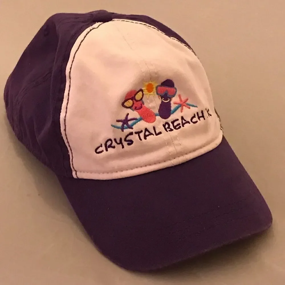 JHats Crystal Beach TX Purple & White Baseball Hat